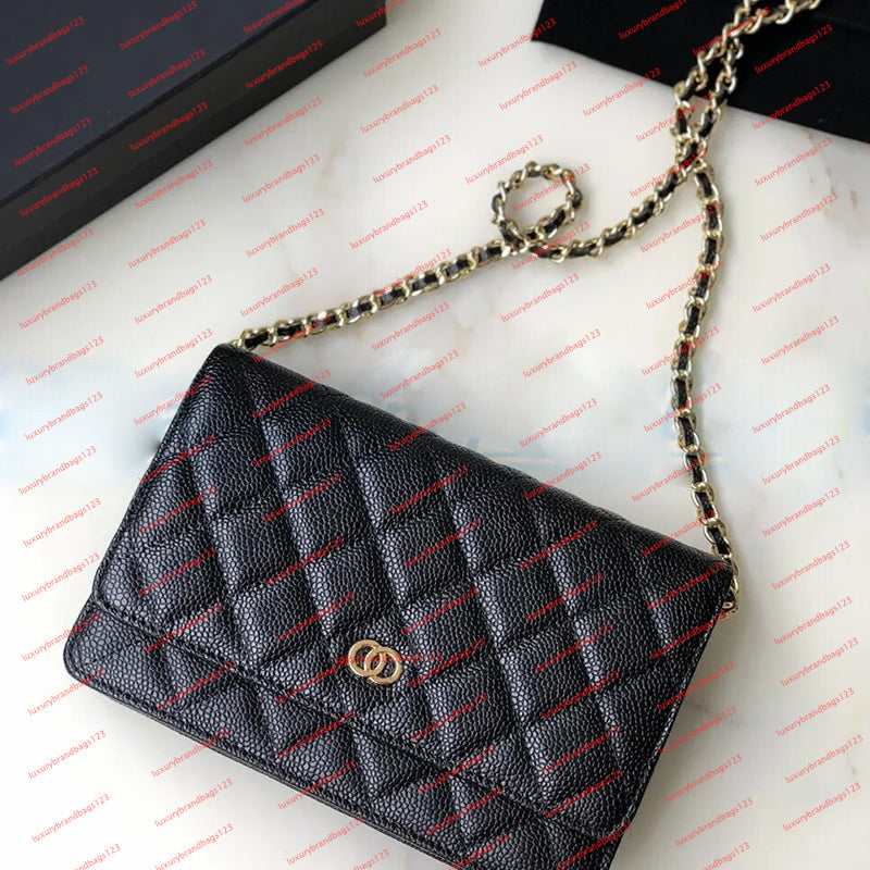 top quality designer shoulder bag chain strap handbag plaid purses double letter solid buckle sheepskin caviar pattern womens luxury evening bags to