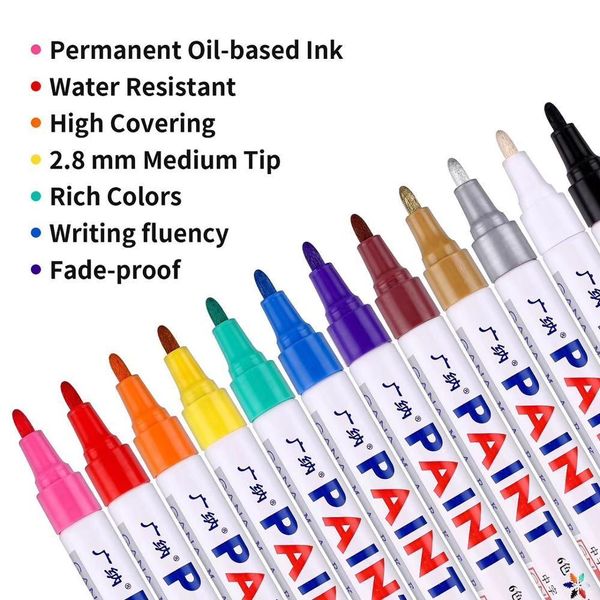 Painting Pens 60pcs set Waterproof Car Tyre Tire Tread Rubber Metal permanent Paint Marker Pen 230818