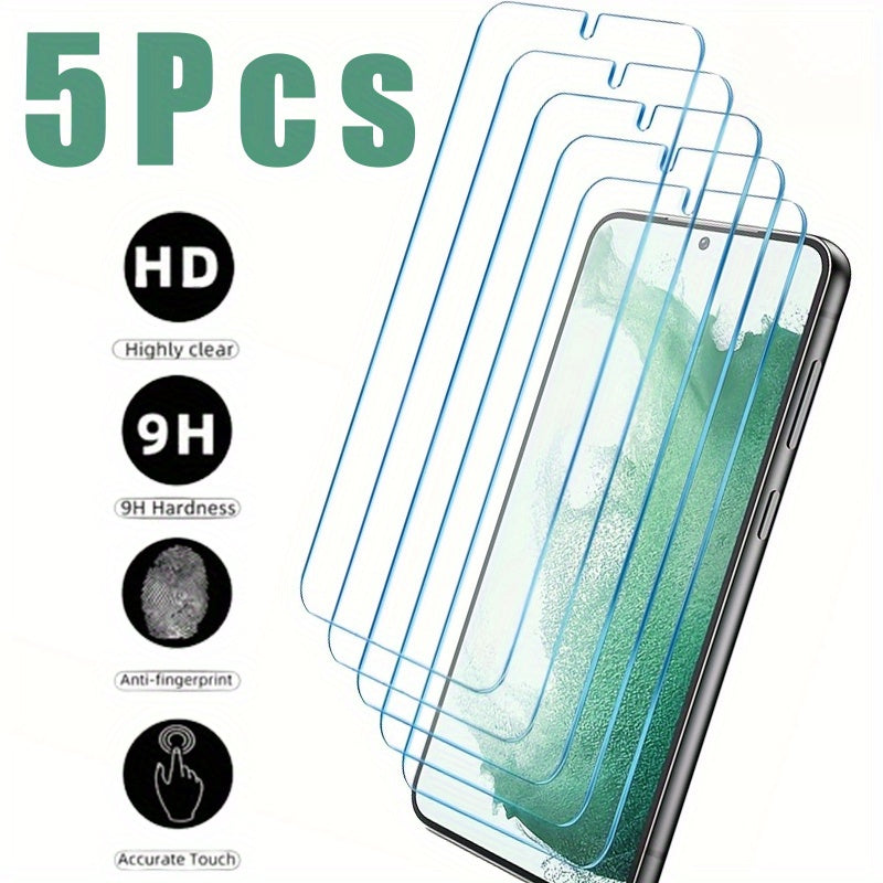 TEMU Tempered Glass Screen Protector 5-pack For 05- A06- A13- A14- A15- A16- A25- A33- A34- A35- A53- A54- A55 - 9h Hardness, Hd Transparent,