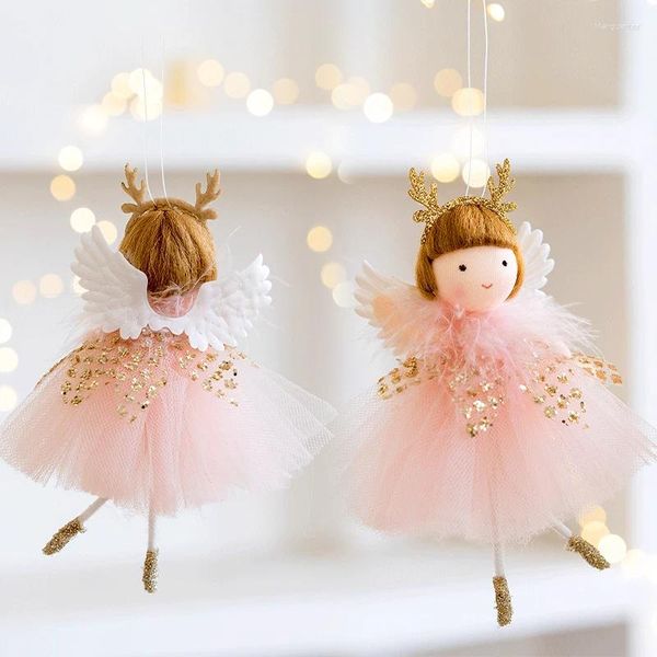 Decorations Christmas Navidad Cute Plush Angel Dolls Xmas Tree Pendant Ornaments Year Gifts Decoration For Home