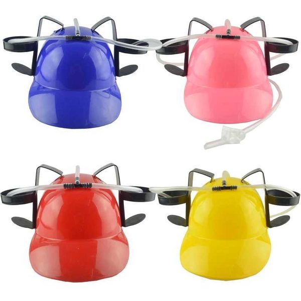 Silly Straw Drinking Helmet Guzzler Drinking Hat Novelty Party Hat for Beer Y240810