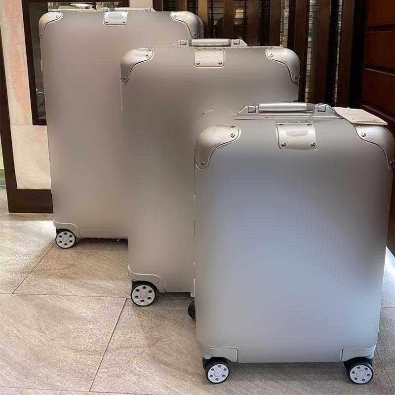 Aluminum luxury Suitcase Luggage set Designer Metal boarding box fashion universal wheel large capacity trolley case cabin box21-33inch