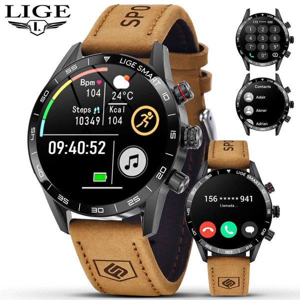 High Quality LIGE Mens Smart Watch Blood Pressure Health Monitor Smart Watch BT Call Voice Assistant Watch O241213