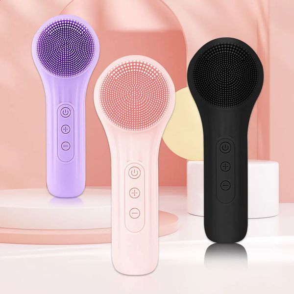 Sonic Silicone Brush Cleaner Vibration Roller Massage Pore Deep Cleansing Scrubber Waterproof Face Exfoliating Cleanser 240911