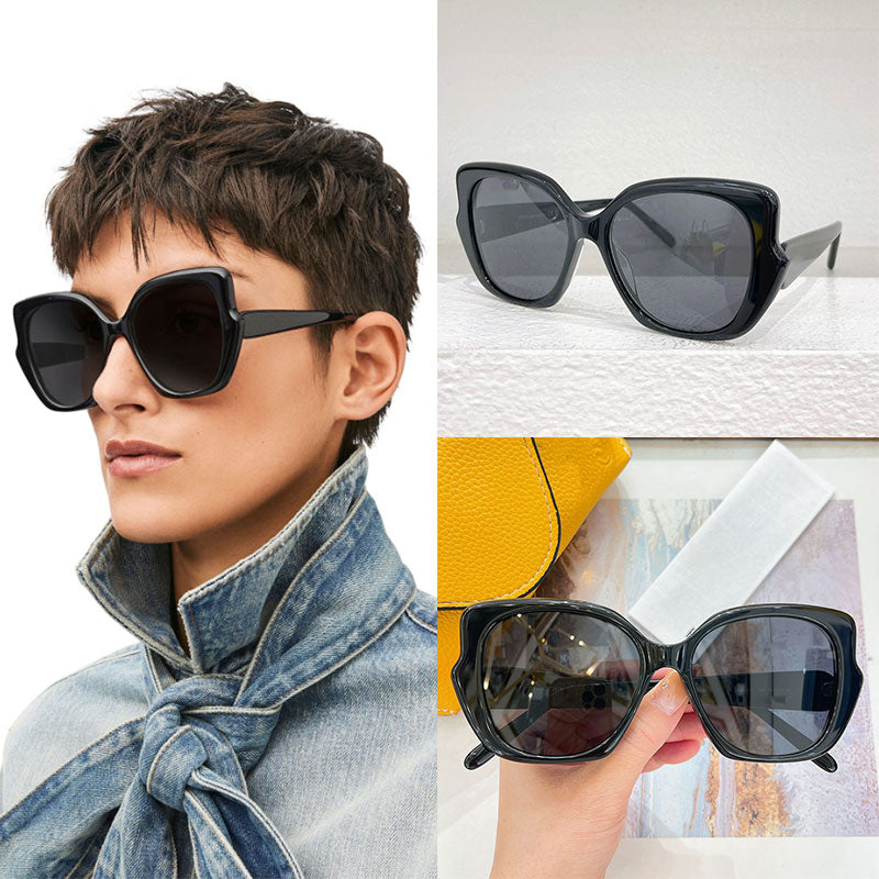 Oversized retro cat eye sunglasses for men Slim acetic structure LW40133 mirror legs designed with gold logo for men designer UV400 protection Top Q