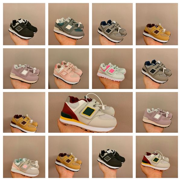 Hot Kids Shoes brand Designer Boys Sport Sneaker Toddlers Girls Youth Kid Children Infants Hook Loop Trainers Running Baby Black Dark Blue P