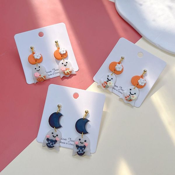 Halloween Series Polymer Clay Cutter Cute Ghost Shaped Handmade Earring Mini Plastic Clay Molds For DIY Jewelry Ornament Making