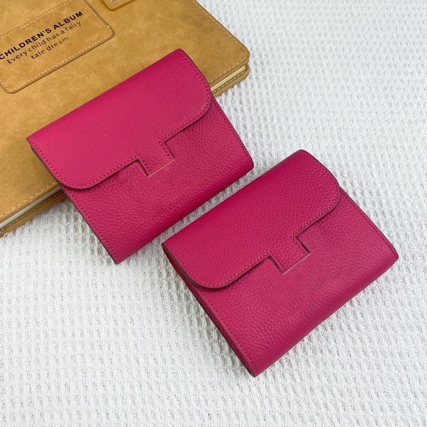 Designer Soft Wallets Cowhide Purse woman Gold and Silver Buckle cowskin Card holders Bags fashion Genuine leather short wallet For lady com