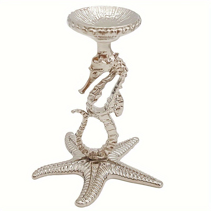 TEMU 1pc Seahorse Starfish Crystal Ball Stand, Metal Tabletop Decorative Ornament, Classic Animal Theme, Valentine's Day Decoration, No Electricity