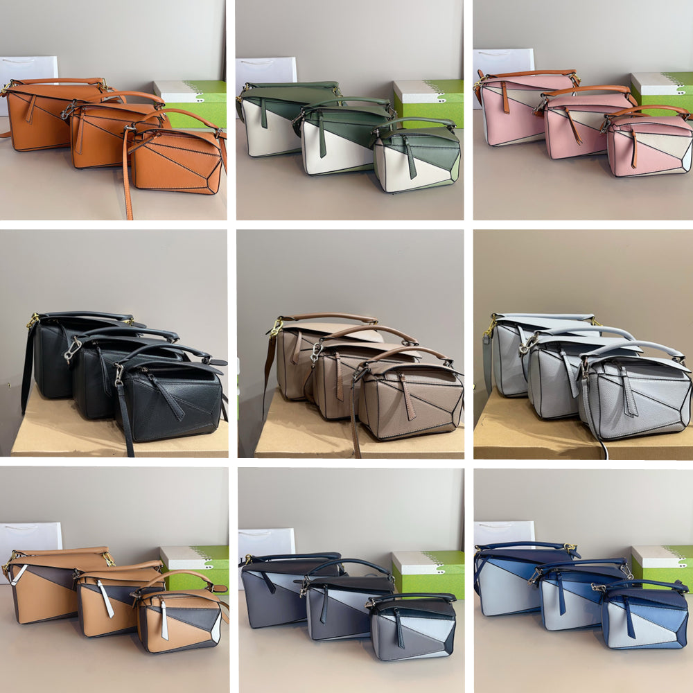 With box Designer Cross Body bags Leather Luxury Shoulder Bags Women Handbag Tote Puzzle Geometric Bags Fashion Luxury Bags Patchwork Crossbody Bag