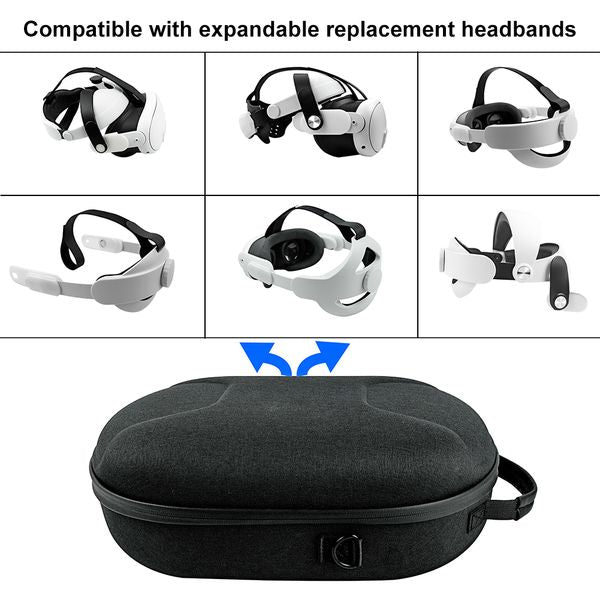 For Meta Quest 3 Hard Travel Bag EVA Carrying Bag Case Anti-Scratch VR Headset Case Len Cover Cable Storage Bag VR Accessories