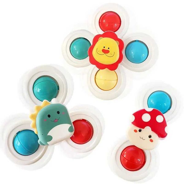 3PC Set Suction Cup Spinning Cartoon Animal Spinner Toys For Kids Window Baby High Chair Table Travel Bath Toy for Children Gift C250117