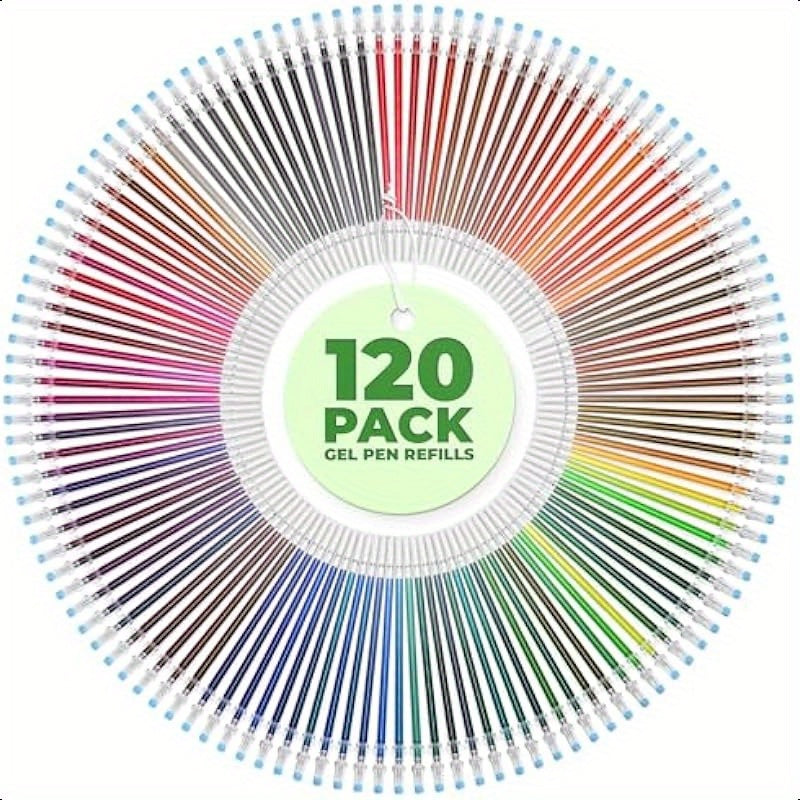 TEMU 120pcs Gel Pen Refills - Glitter Gel Pens For Painting, Metallic Gel Pens For Painting, Colored Pens For Painting, Chalk Gel Pens For Drawing,
