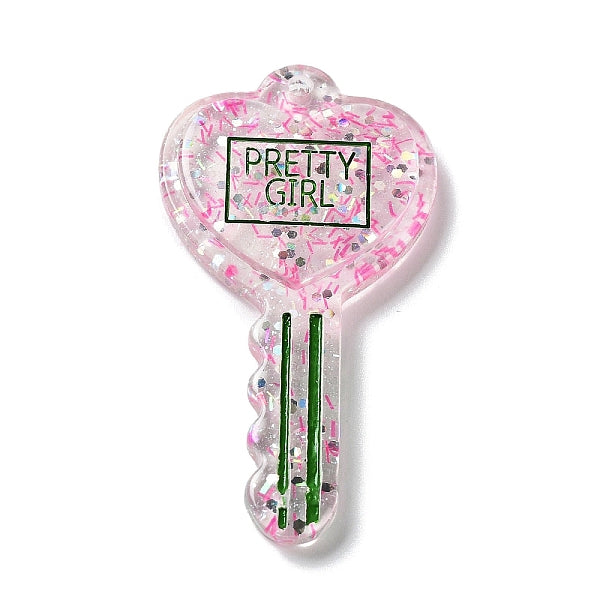 Pendente in acrilico con polvere glitterata