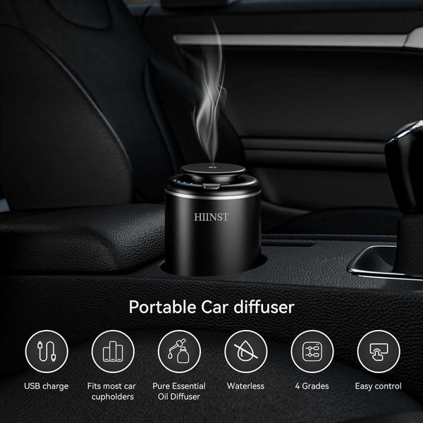 Humidifiers HIINST Luxury USB Rechargeable Aromatherapy Scent Car Air Freshener Machine Waterless Essential Oil Car Aroma Diffuser Product L