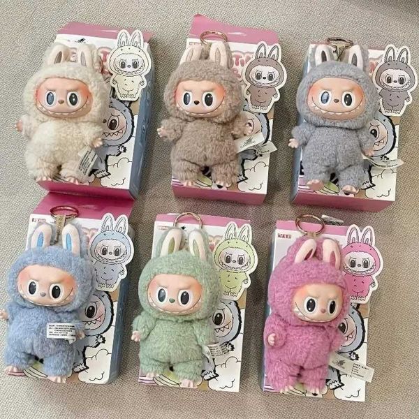 Dolls The Monsters V1 Labubu Exciting Macarone Series Blind Box Action Anime Figures Toys Keychain Birthday Girl Couple Gift H250116