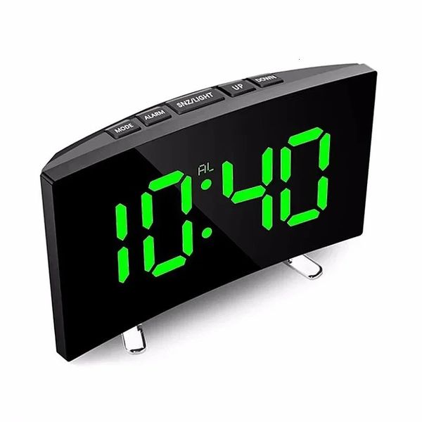 Mirror Digital Alarm Clock Temperature Date Night Mode Snooze USB Powered On Table Clock 12-24H Anti-disturb LED Clock 250207