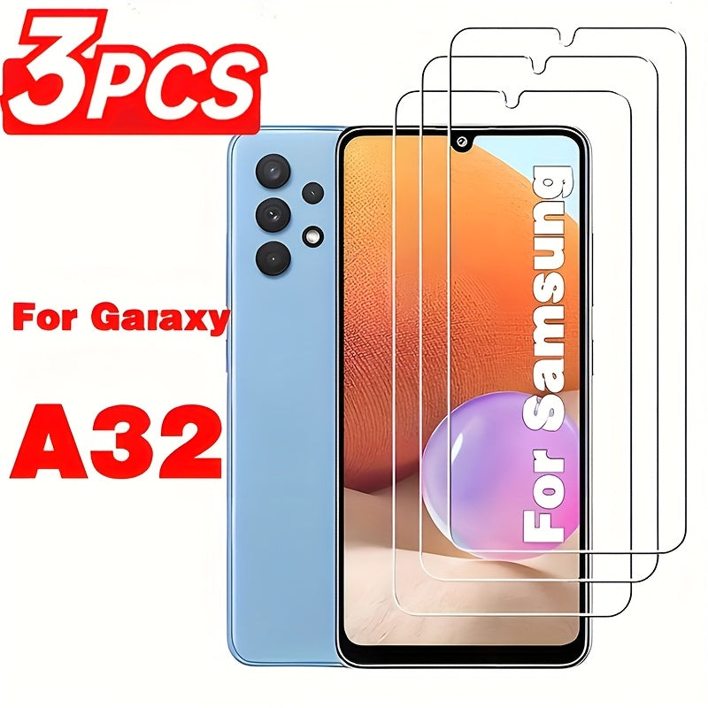 TEMU Set Of 3 Tempered Glass Screen Protectors For For Galaxy A32 A32 4g, Glossy Surface, Device Protection, , Highquality Film, Protective Film,