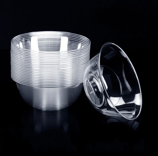 300ml Disposable Salad Bowl Clear Plastic Fruit Bowl Round Transparent Take Out Containers for Kitchen Party SN5243