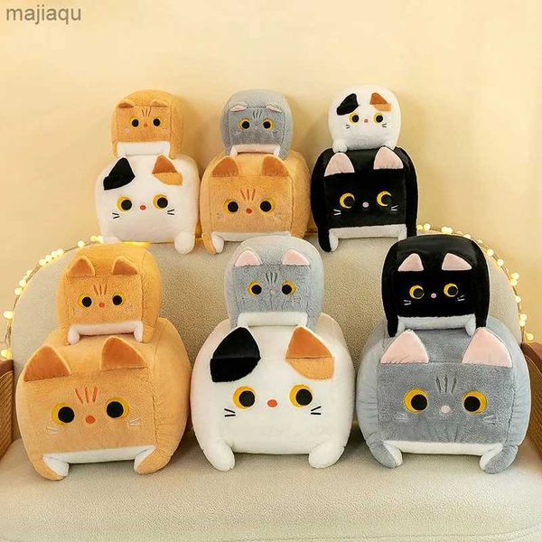 Plush Dolls Foreign Trade Cross-border New Product Square Cat Doll Black Cat Plush Toy Cat Doll Ragdoll Pillow Manufacturer WholesaleL2404