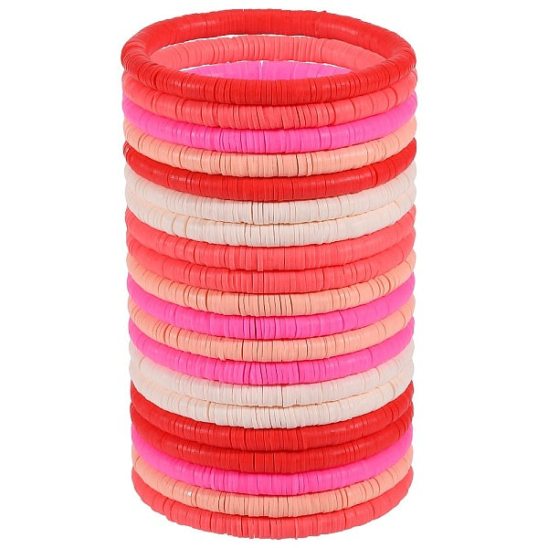 Polymer Clay Heishi Surfer Stretch Bracelets Set