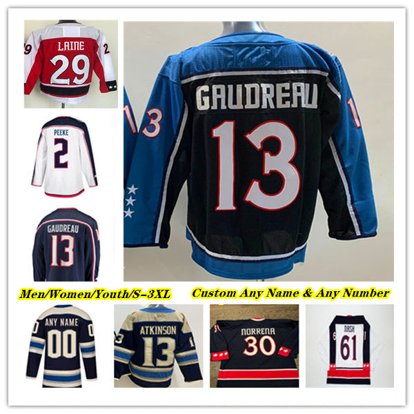Johnny Gaudreau Hockey Jersey Zach Werenski Erik Gudbranson Kirill Marchenko Adam Fantilli Ivan Provorov Cole Sillinger Sean Kuraly Dmitri Voronkov
