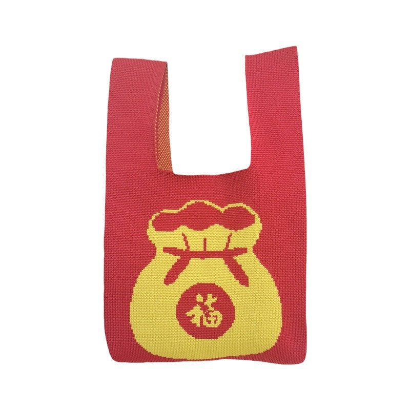 VCA12 Chic New Years&#039; Accessory: Premium Knitting Crafted Portable Tote for Work Events