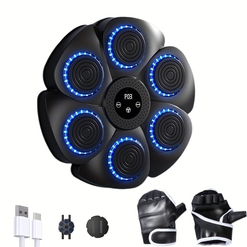 TEMU Music Boxing Machine, Upgraded Smart Music Boxing Game, Wall-mounted Home Fitness Equipment With Boxing Gloves, Suitable For Home Office Fitness