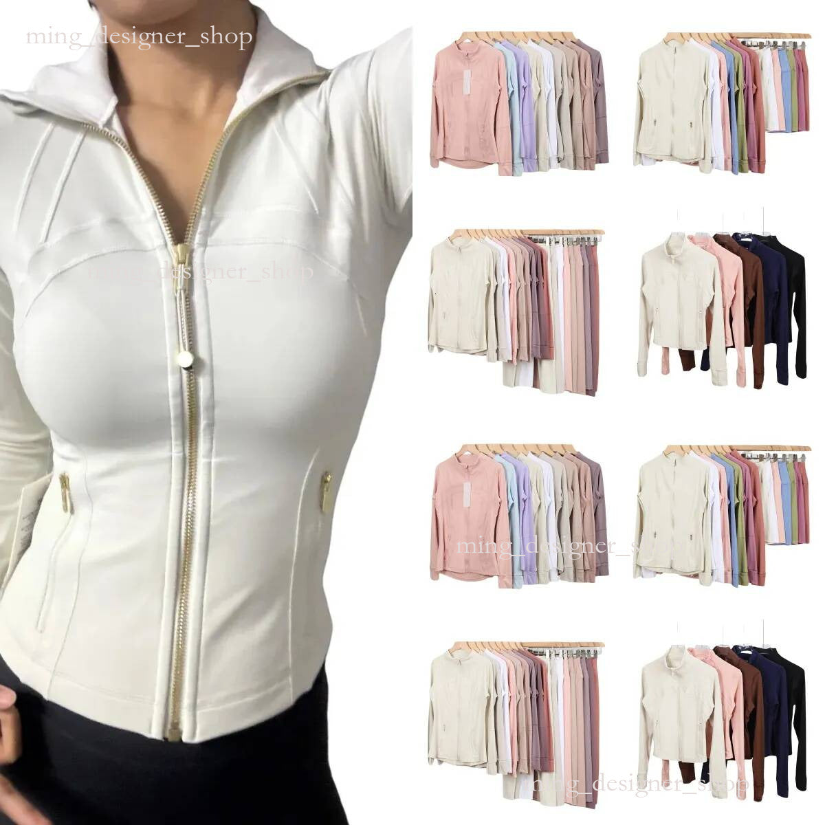 Hot sale Yoga Jacket Women set Define Workout Sport Coat Fitness Sports Quick Dry Activewear Top Solid Zip Up Sweatshirt luluset coat mylulu sweatsh