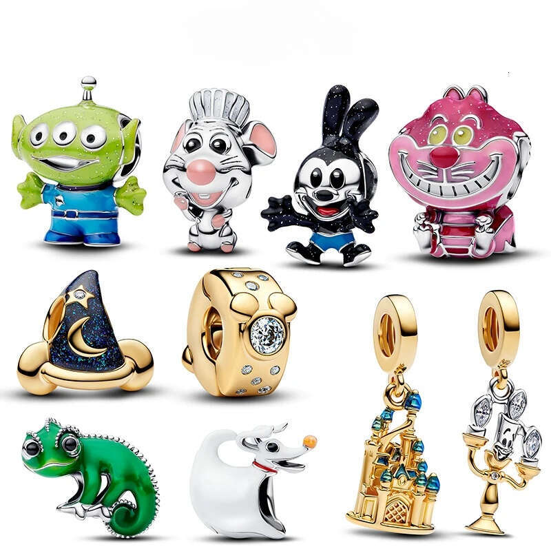 New 2025 Hot S925 Halloween Golden Castle Series Charm Suitable For 925 Sterling Silver Bracelet Keychain Holiday DIY Gift