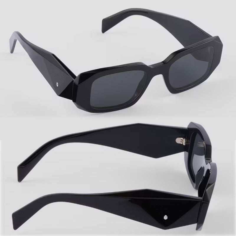 2024 Spring Summer Designer Symbol Sunclasses Women Designer Geometric Cut Mirror Frame 3D Triangle Logo Mirror Legs Fashion Party Trendy Sunglasses