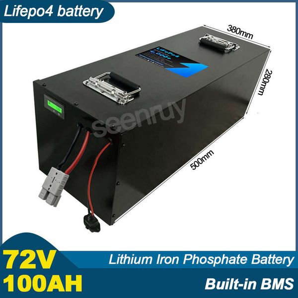 72V 100AH LIFEPO4 com bateria de fosfato de lítio de lítio, perfeita para a scooter de motocicleta de quadriciclo ebike quadriciclo