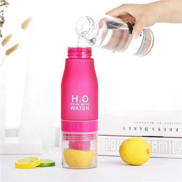 650ml Infuser Water Bottle Plastic Fruit Kids Drink Outdoor Sports Juice Lemon Portable KettleXJ241026