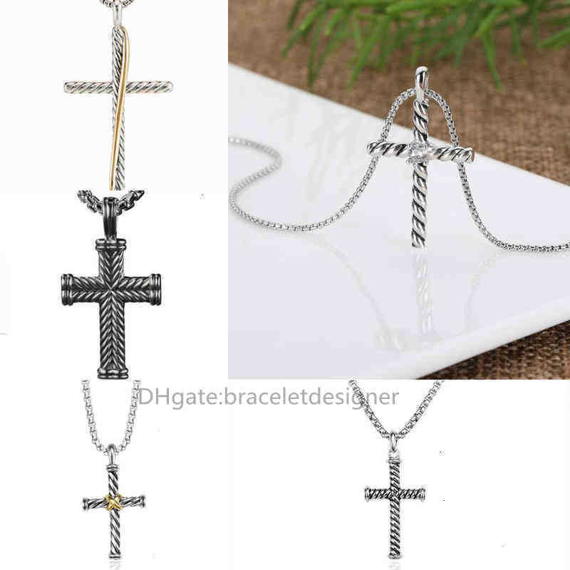 Chain Necklace Sliver X Cross Diamond Necklaces Women Luxury devil eye Amulet Pendants Sunflower Brand Retro Classic Couple designer jewellery cjewe
