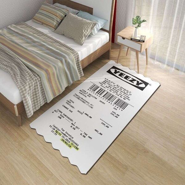 Home Furnishings Artistic Carpet Markerad Receipt Jagged Edge Shape Cashmere Rug Parlor Bedroom Playroom Hypebeast Collection Trending or Ma