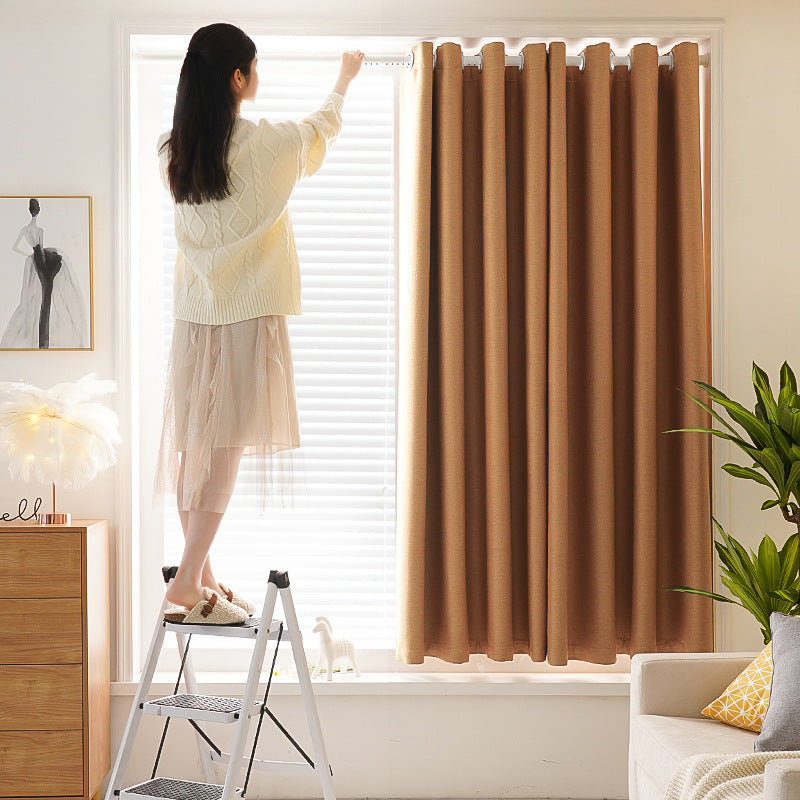 A794 original full blackout double-sided chenille curtain fabric living room bedroom cream style whole house custom Shaoxing finished curtain