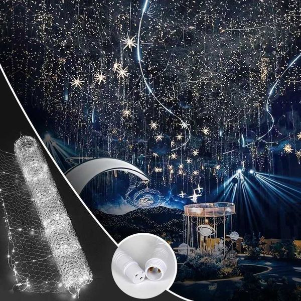 LED Fishnet String Lights DIY Wedding Christmas Birthday Ceiling Decoration Window Curtain Starry Fairy Lights Sky Scene Layout zyc241120