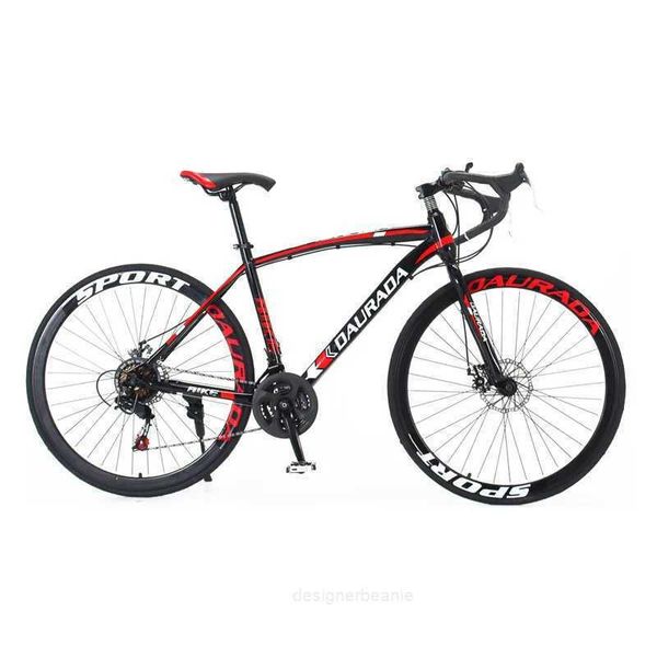 Bikes Bikes 27.5-inch bicycle dual disc brake carbon steel 40 lap 21 speed durable racing traction rubber road bike Q240523 PLX