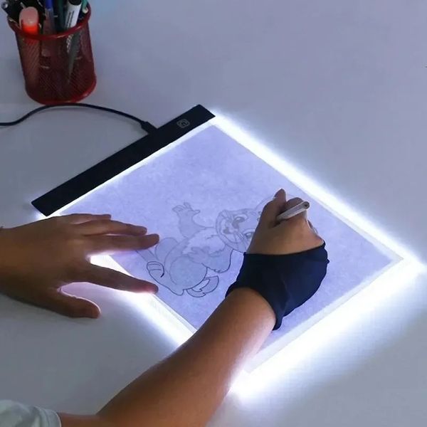 Notepads LED Copying Table Children Drawing Board Transparent Copying Table Adjustable Brightness Night Light Notebook 231201