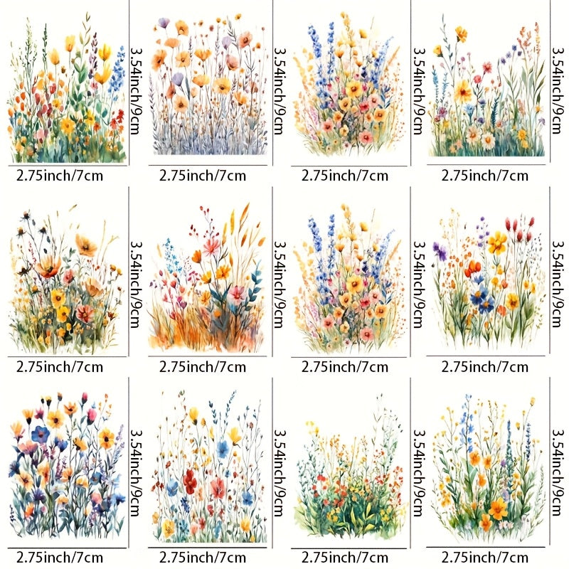 TEMU 12pcs Spring Series 3d Uv Dtf Rub-on Transfer Paper, High-quality Uv Dtf Cup Wraps For 16oz Glass Can, Water Bottle, Cup - Waterproof, Durable