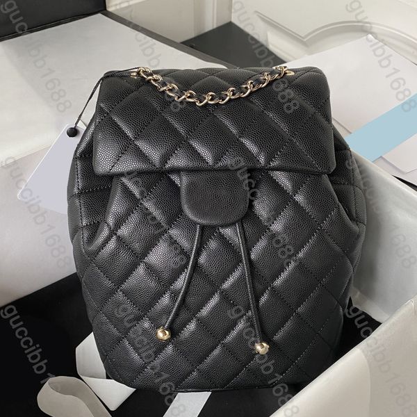 10A Mirror Quality Designers Small Backpack 25cm Diamond Lattice Calfskin Handbag Womens Real Leather Quilted Flap Purse Chain Strap Shoulde