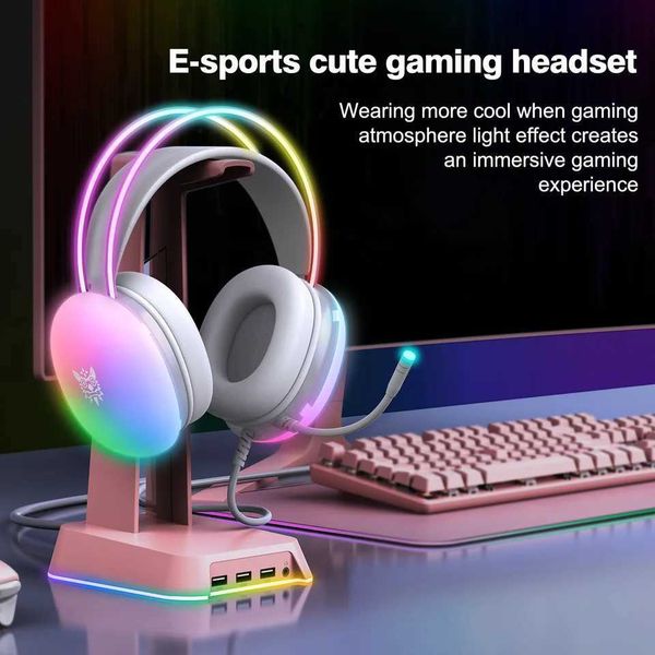 ONIKUMA 2024 New Headset Full RGB PC Gaming Headphones with RGB Lights FOR GAMMER KOL Y240823