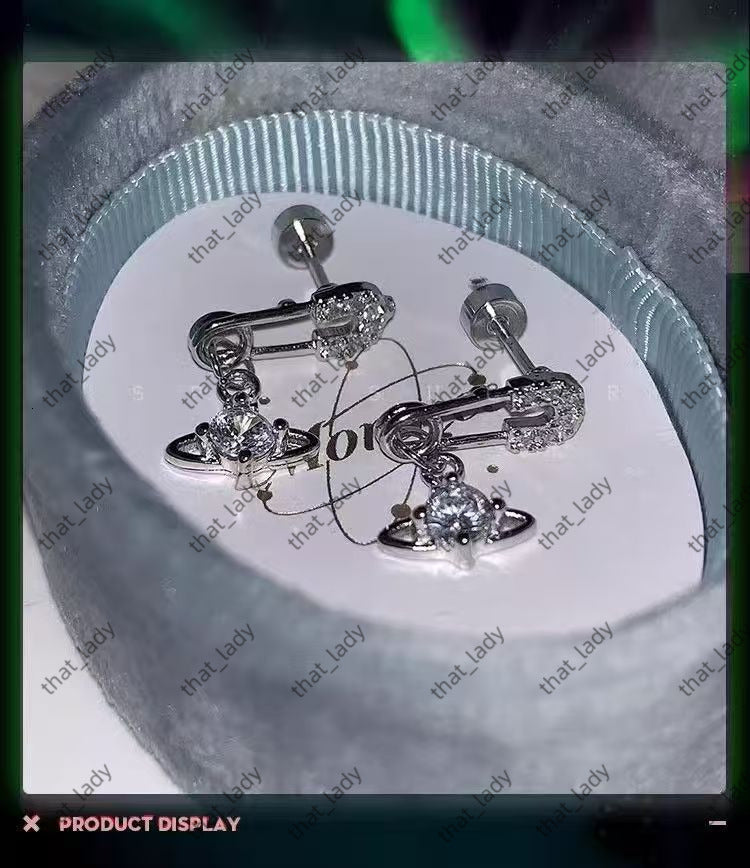 Pendant earring Fashion Brand Chokers Luxury Women Jewelry designer necklace brand Pearl earring Saturn Necklace Punk Clavicle Chain 905