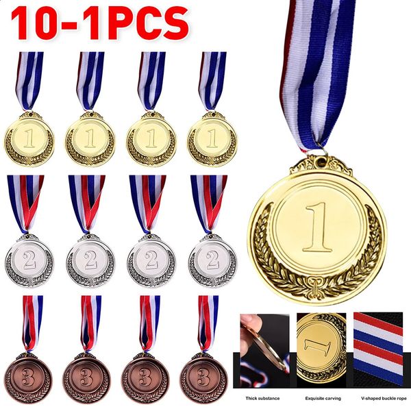 10-1PCS Gold Silver Bronze Metal Award Winners Medals Sports Day Competitions Awards Medal Adults Kids Outdoor Games Souvenir 240925