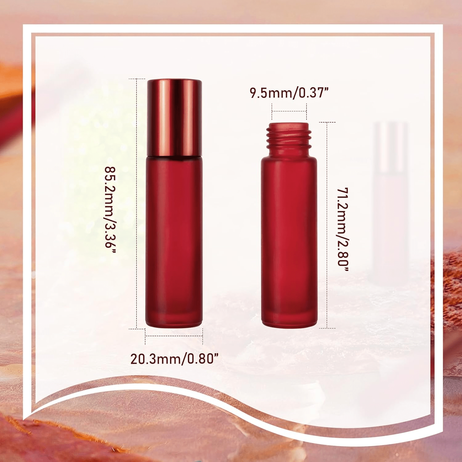 TEMU 10pcs Essential Oil Roller Bottles, 10ml (0.33oz) With Stainless Steel - Perfumes & Lip , Travel-friendly