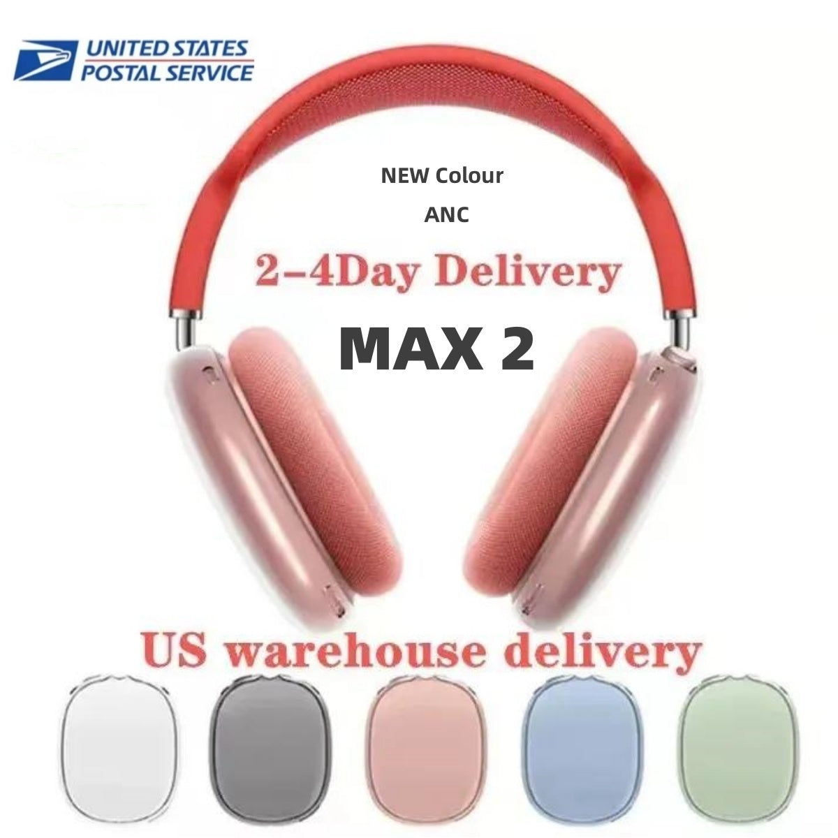 For Top quality Max 4 Headphone Accessories airpod max Headphones Earphone ANC Metal shell Smart Silicone Anti-drop Bluetooth metal headphones