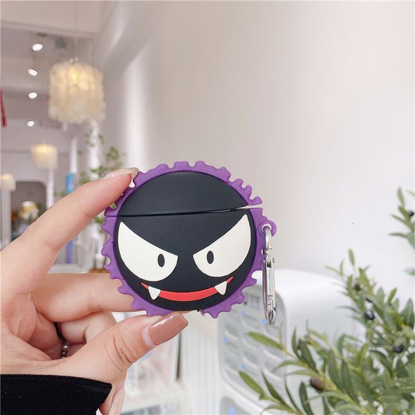 ddmygifts Black cartoon suitable for Pro 1-2-3 generation protective case, wireless Bluetooth headphone cover, silicone case A