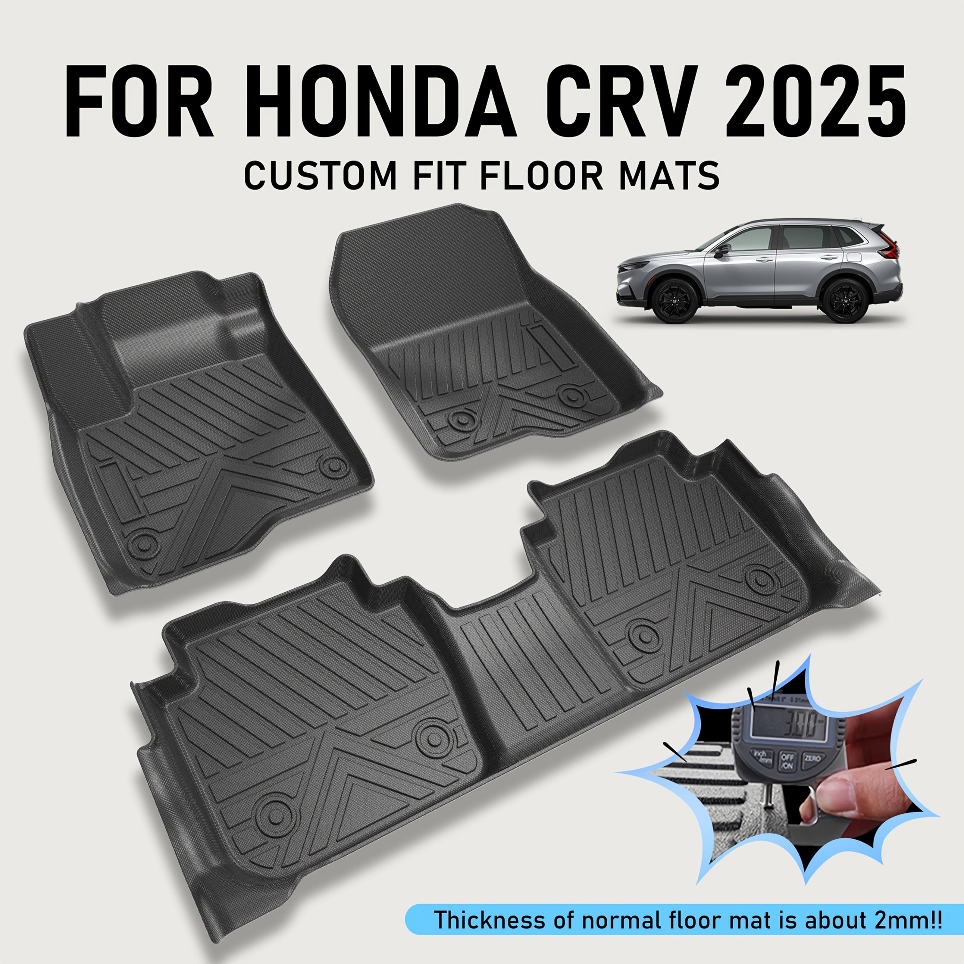 TEMU Car Floor Mats For 2023 2024 2025 Accessories ( Hybrid), Tpe All Weather Protection Floor Mats, Fit 1st&2nd Row Car Floor Liners Set, Heavy Duty