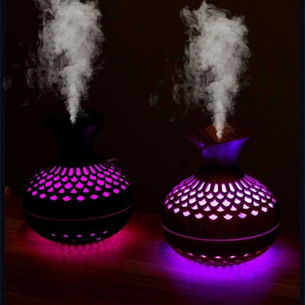 Humidifiers 300ML sawdust vase air humidifier USB electric ultrasonic water fragrant essential oil diffuser household room perfume air purif