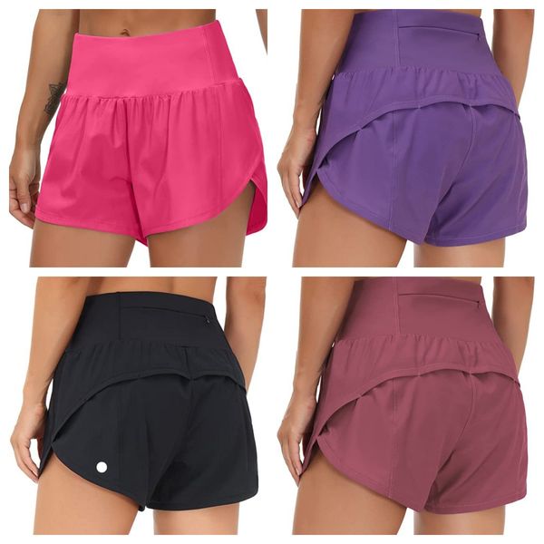High-waisted Running Track That Shorts Speed Up Women Yoga Fitness Quick-drying Shorts With Zipper Pockets Sports Shorts